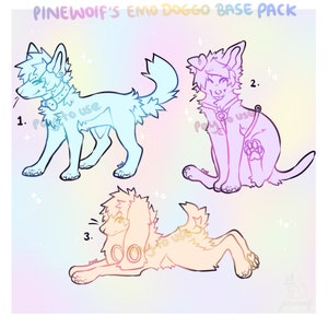 feral emo dog canine furry - base / lineart