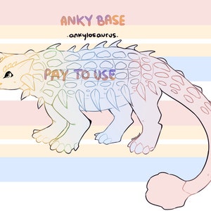 ankylosaurus dinosaur - base / lineart