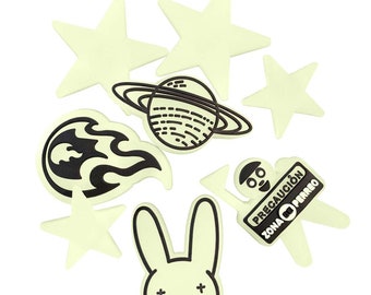 BEST SELLER -Bad Bunny Shoe Charms  - Glow in the Dark - Complete Set - 8 Bad Bunny Charms - Bad Bunny for Crocs - Best Reviews - FREE S&H!