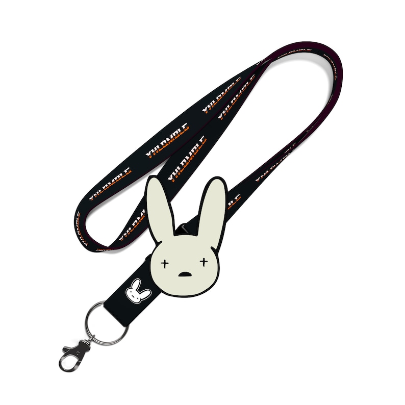Bad Bunny Lanyard Keychain YHLQMDLG - FREE Enamel Pin - El Ultimo Tour Del Mundo - Lanyard ID Holder - Includes One Keychain Lanyard 
