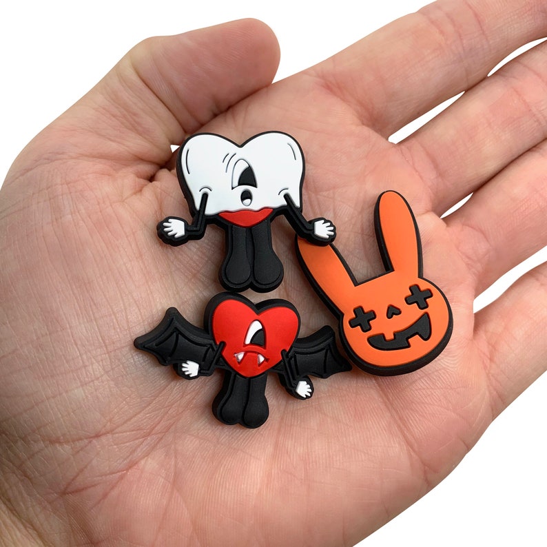 Bad Bunny Charms for Crocs - Halloween Edition - Limited  3 pack of charms - Fast Shipping - In Stock 