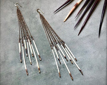 Quill Earrings, Quill Jewelry, Porcupine Quill Earrings, Earrings Quill, Porcupine Earrings, Earrings Tribal, Jewelry Quill, Porcupine Quill