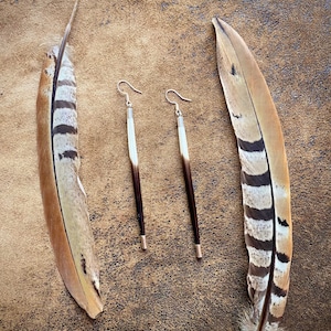 Porcupine Quill Earrings, Quill & Silver Dangle Earrings, Quill Jewelry, Porcupine Earrings, Wild Rustic Western Style Jewelry, Real Quills
