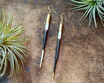 Porcupine Quill Earrings, Quill in Bullet Earrings, Recycled Bullet Earrings, African Porcupine Quill Jewelry, Rustic Western Style Earrings