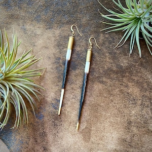 Porcupine Quill Earrings, Quill in Bullet Earrings, Recycled Bullet Earrings, African Porcupine Quill Jewelry, Rustic Western Style Earrings