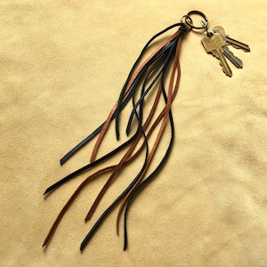 Bag Tassel, Multi Tassel, Bag Fringe, Accessory Tassel, Multi Color Tassel, Key Ring Leather, Brown Leather Tassel, Fringe Keychain, Gypset