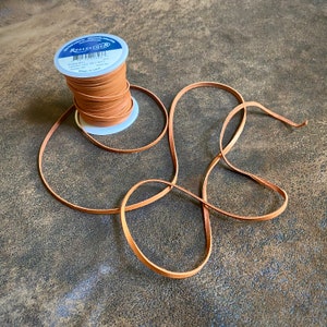 Saddle Tan Deerskin Leather Lace, 1/8&quot; (3mm) Carmel, Rust, Brown, Leather Cord by the Yard, for Jewelry, Crafting, Ethically Sourced in USA