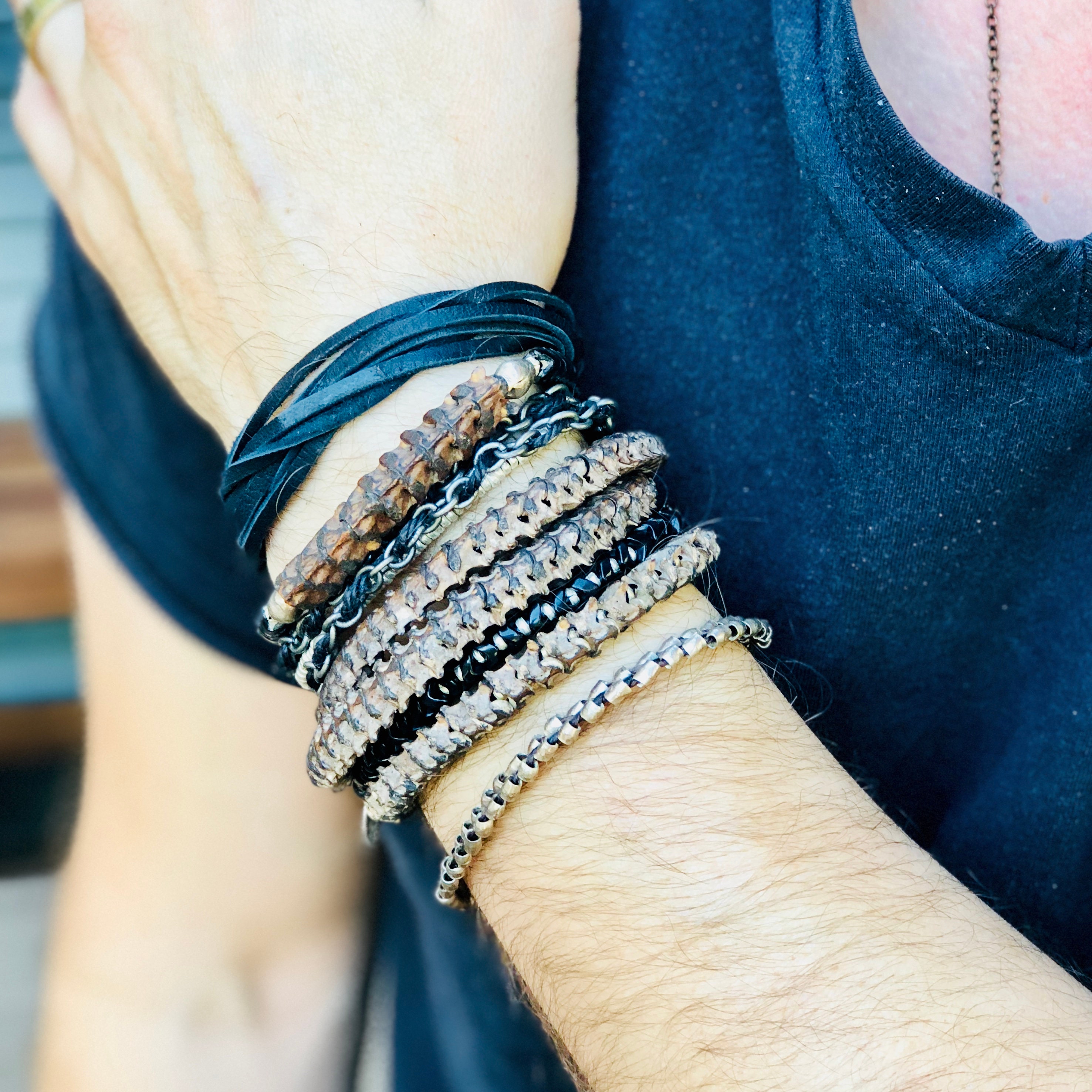 Snake Bracelet, Bone Bracelet, Snake Vertebrae, Real Bones