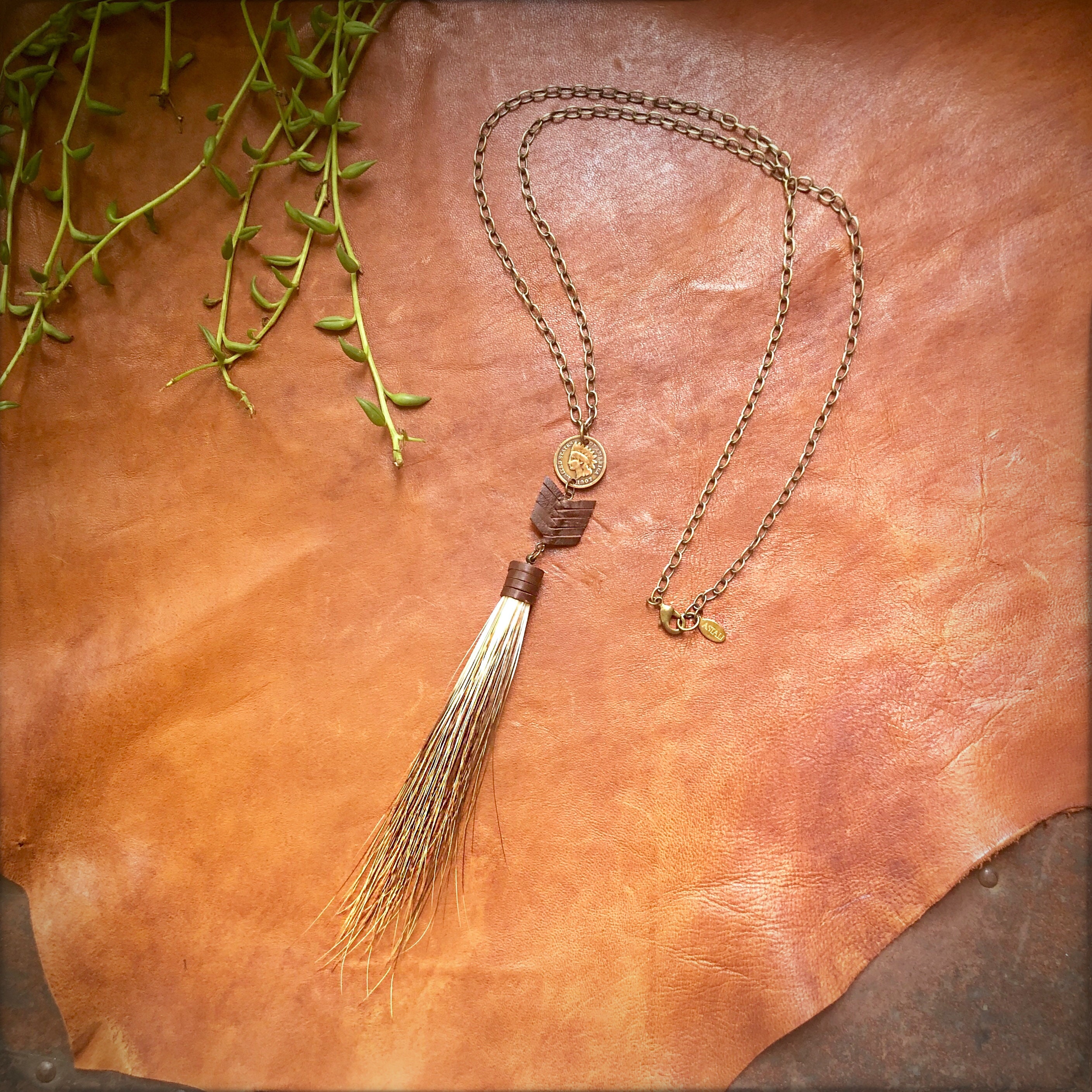 Quill Jewelry Quill Necklace Indian Head Cent Hair Etsy