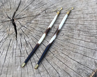 Porcupine Quill Earrings, African Porcupine Quills, Statement Earrings, Capped Porcupine Earrings, Rustic Style Quill Jewelry, Yellowstone