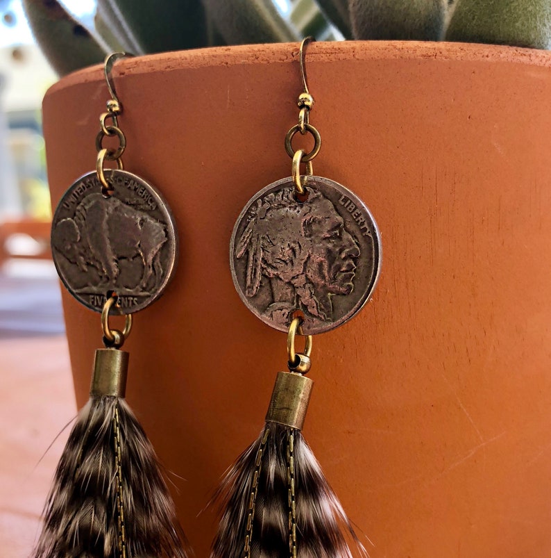 Buffalo Earrings Indian Head Nickel Earrings Southwest Etsy
