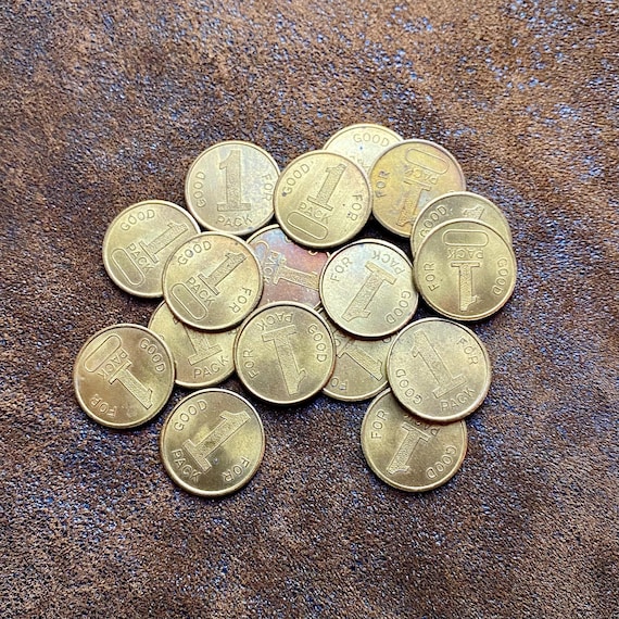 Cigarette Tokens, Vintage Brass Coins for Tobacco Vending Machines,  Cigarette Collectible, Rare Vintage Tokens From 1930s, Bar Memorabilia