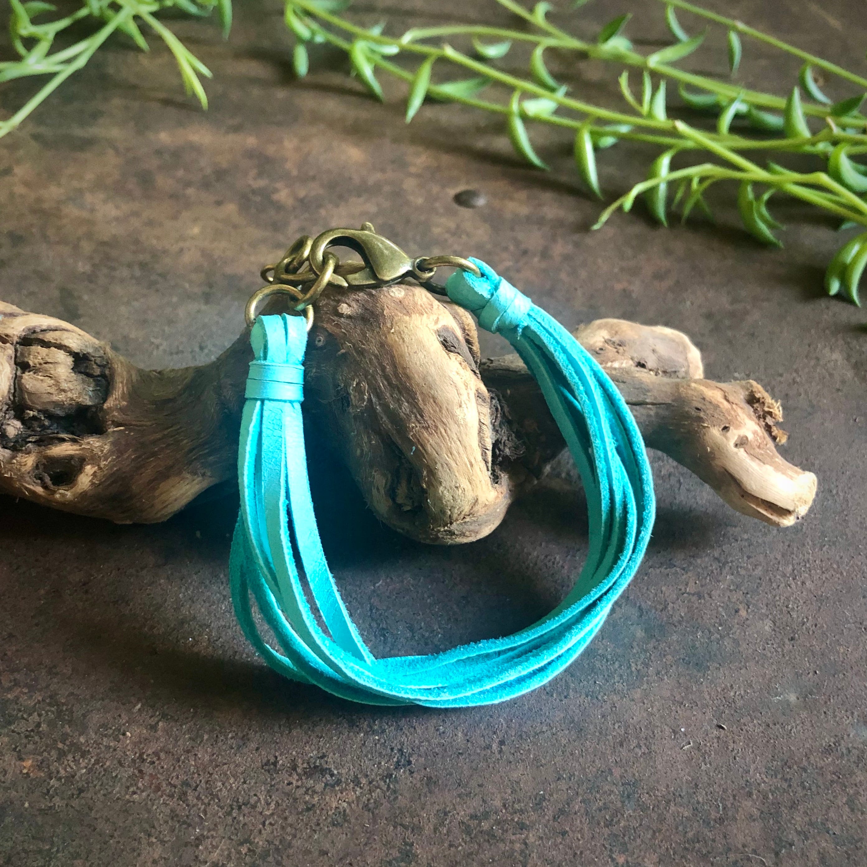Bracelet Chaîne Botte Western Cowboy - Os Et Turquoise - Noir/Argent - USA