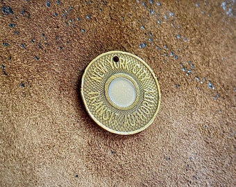 New York Subway Token, Bullseye Token, NYC Transit Token, with Pre-Drilled Holes for Jewelry-Making, Real 1980s-1990s Vintage Train Token