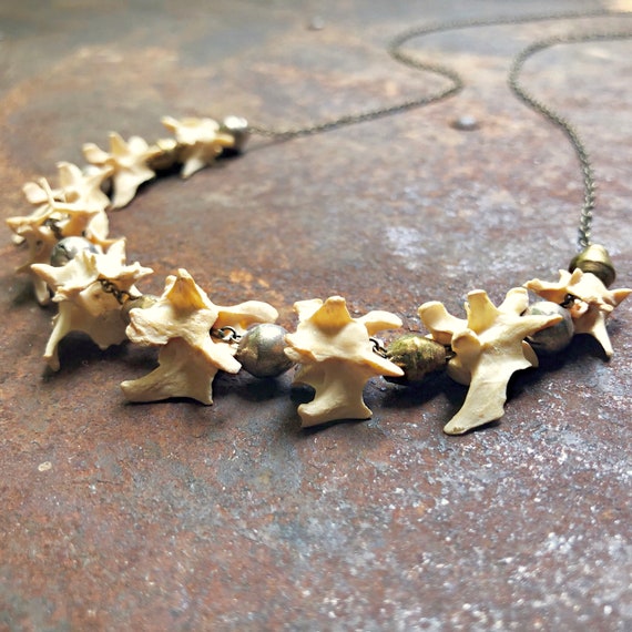 Jewelry Bone, Vertebrae Necklace, Witchy Necklace, Shaman Necklace