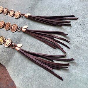 Western Bracelet, Indian Head Penny, Southwest Bracelet, Indian Head Cent, Jewelry Western, Fringe Bracelet, Bracelet Coins, Penny Bracelet image 9