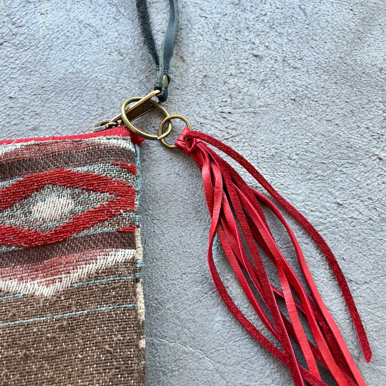 Red Leather Tassel Leather Tassel Key Chain Zipper Pull Bag Charm Tassel Accessory Tassel Leather Charm for Purse Gypset Boho Handbag