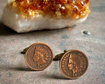 Boutons De Manchette Vintage En Cuivre - Gravés 'DO-CAN-DO DIS-CI-MUS' - Large