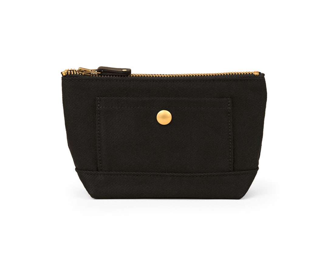 Waxed Canvas Zipper Pouch Black 18 Oz Cotton Twill P.W. Etsy