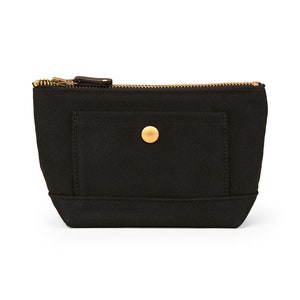 Waxed Canvas Zipper Pouch | Black 18 oz Cotton Twill | P.W. LaRue Co. | Made in USA | Handmade in Chicago | Minimal Bag