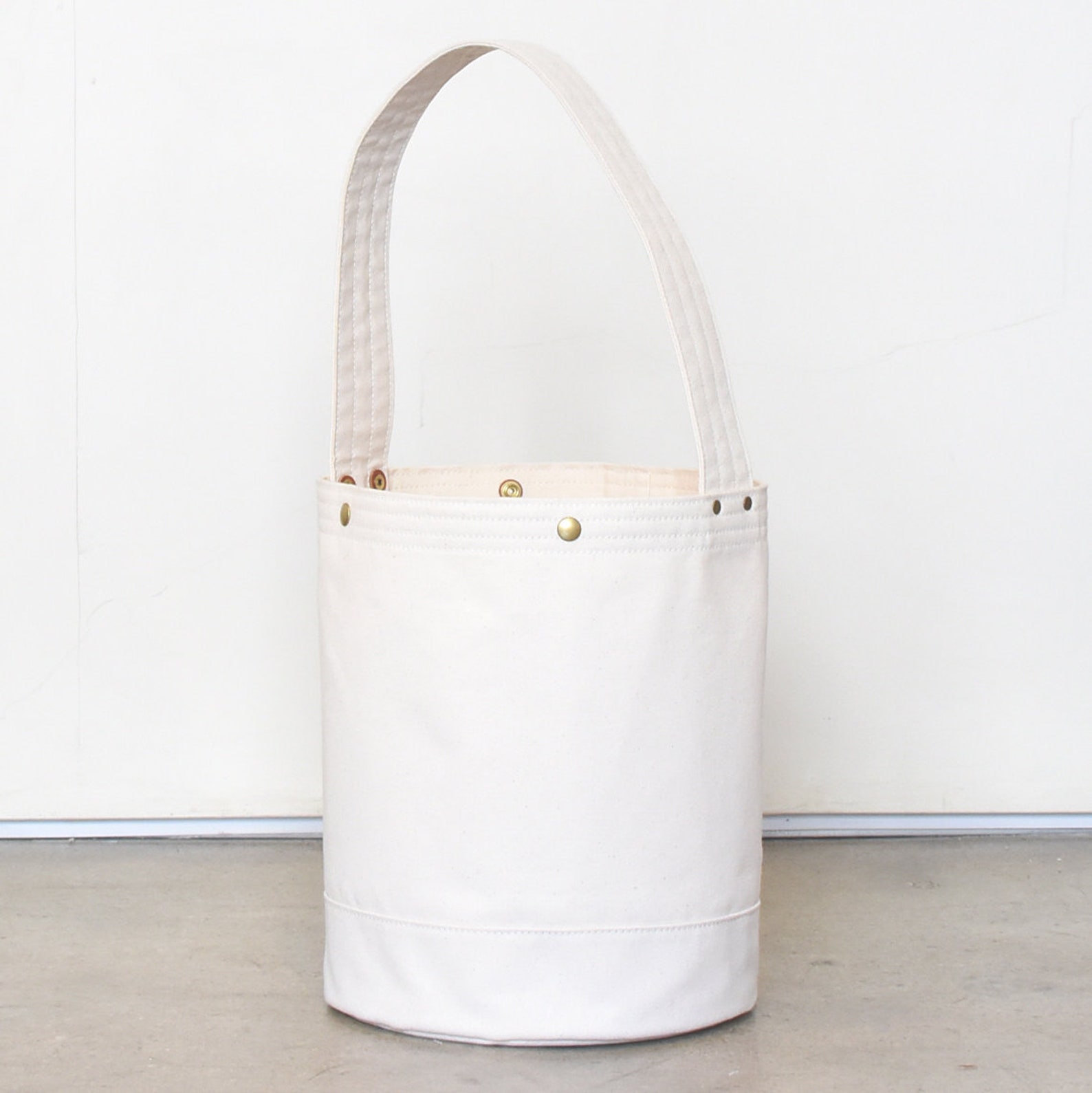 Canvas Bucket Bag Natural Cotton Canvas Handmade in USA Etsy