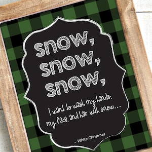 White Christmas Movie Song – Snow Printable – Holiday Art – Rustic Holiday Decor