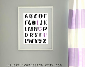 Learning Alphabet Printables – Playroom Alphabet Decor – Classroom Alphabet Wall Art – Printable Nursery ABC Poster