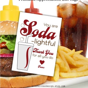 Druckbare Soda-Dankeschön-Geschenkanhänger – Diet Dr. Pepper Soda Entzückende Karte – Tumbler-Geschenkanhänger – Geschenkanhänger für Lehrer – Geschenkidee für Mitarbeiter und Mitarbeiter