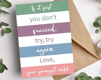 Funny Mother's Day Card– Try Again – thank you greeting card – last minute cards – Mothers Day Quotes About Being a Mom