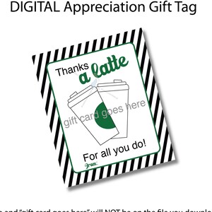 Carte de remerciement café - Étiquette cadeau boisson - Étiquette cadeau café au lait - Étiquettes cadeau collègue - Cadeaux de remerciement pour employé - Carte de remerciement café