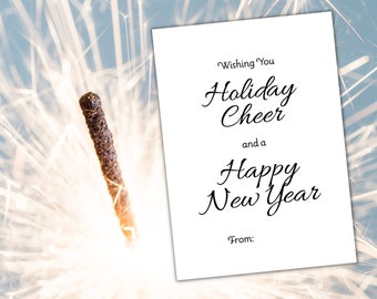 Etiquetas imprimibles para regalos navideños y etiquetas para vino de Año Nuevo (descarga instantánea)