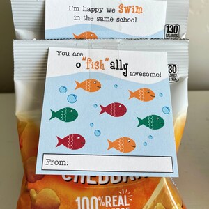 Preschool Valentine Cards – Gold Fish Valentine Tag – Non-Candy Valentine Idea – Valentine for school – Kids Valentines – Instant Download
