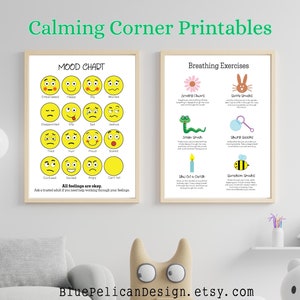 Feelings Poster – Calming Techniques – Calming Corner – Emotions Chart – Classroom Decor, Montessori Decor – Breathing Techniques