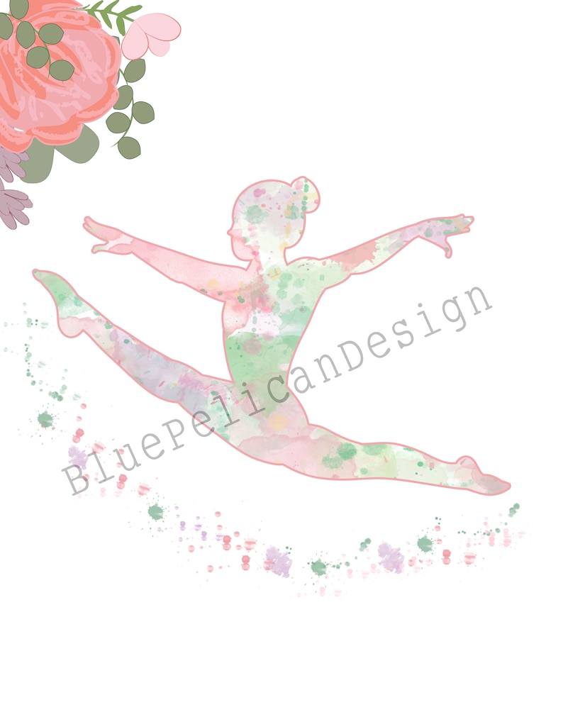 Printable Gymnastics Girl Room Decor Dance Wall Art Etsy
