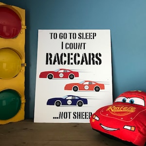 Race Car Nursery Print – "Count Racecars" Boys Room Decor (Digital Download)