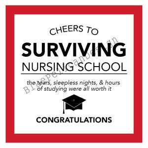 Printable Nurse Gift, Printable Graduation Gift, Printable Wine Bottle ...