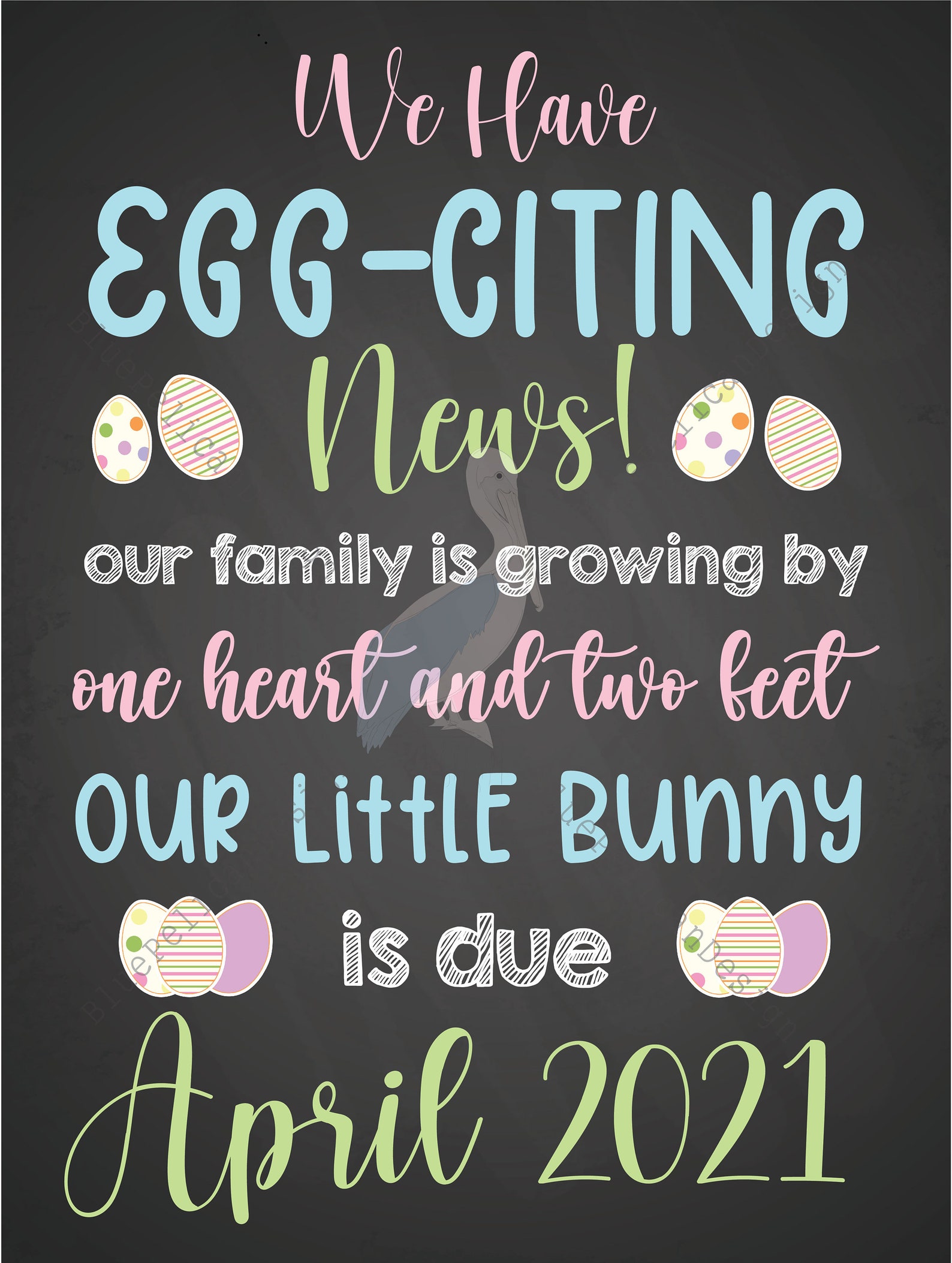 Easter Baby Announcement Digital Baby Sign Digital Download Etsy