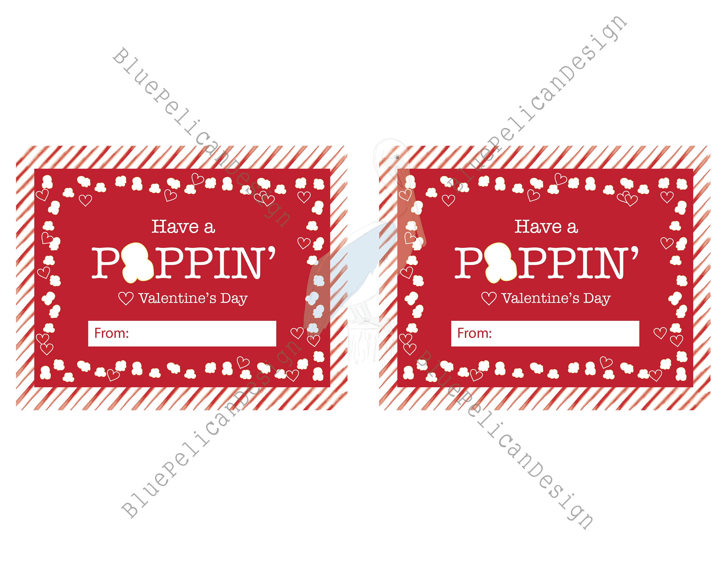 Printable Valentines Popcorn Sleeve Printable Popcorn Label | Etsy
