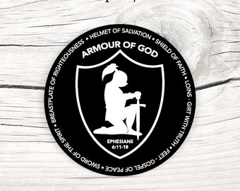 Spiritual Digital Stickers • Armor of God Printable Sticker for Christians • Bible Verse quote stickers •