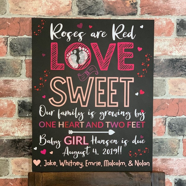 Roses Are Red Pregnancy Announcement Etsy