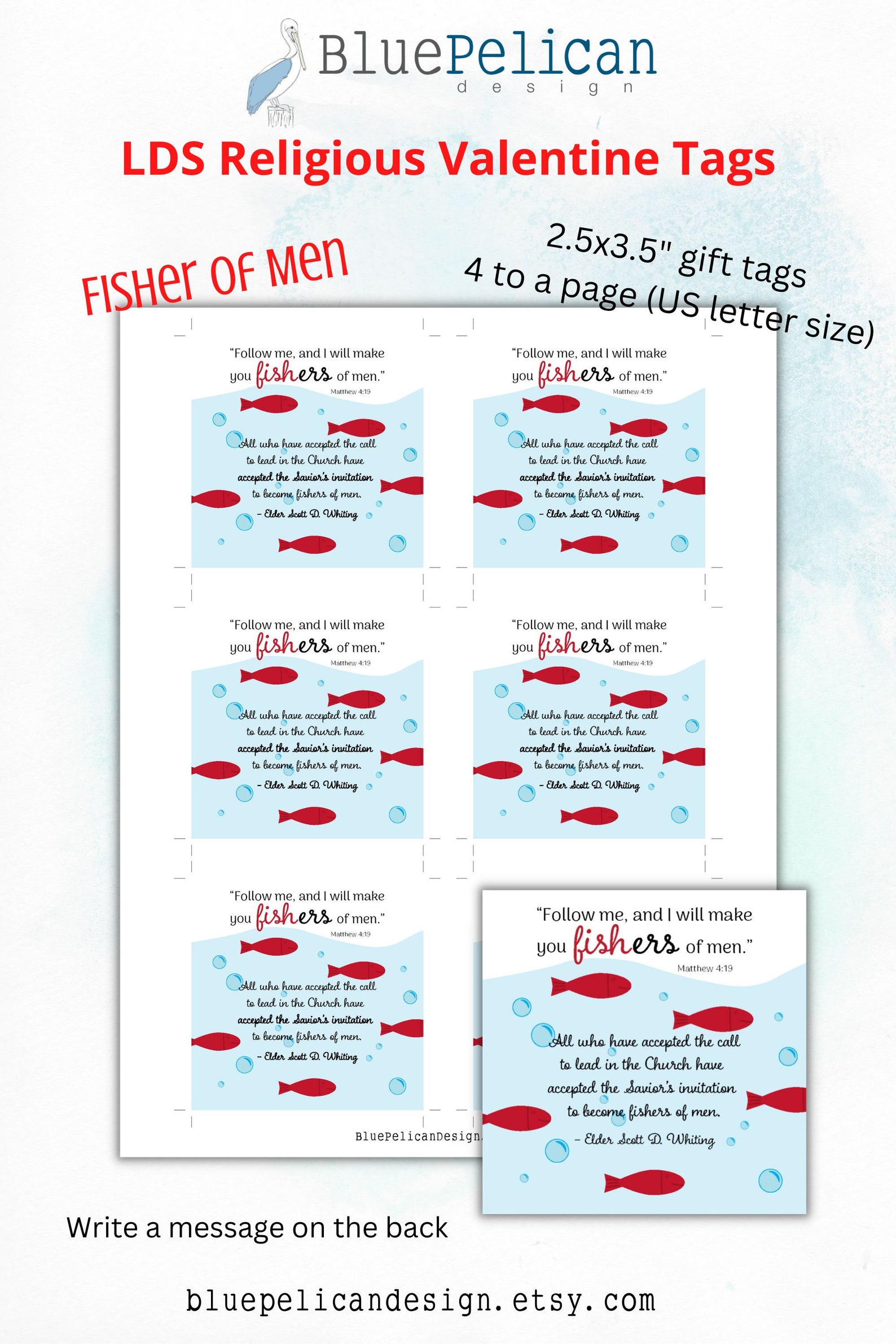 Fisher of Men Scripture Tag - LDS Ministering Gift (digital Download ...