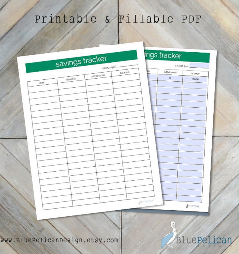 Blank Savings Tracker Printable Printable Templates