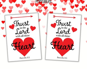 Christian Valentine Gift Tags – Scripture Heart, Proverbs 3:5 (Digital Download)