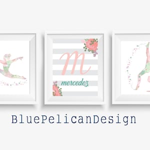 Printable Gymnastics Girl Room Decor, dance wall art, Watercolor Dancer, Teen gift wall art, Sports prints