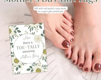 Happy Mother's Day Tags for Pedicure Manicure –  Favor Tag –  Mothers Day Gift Tag – Gift Label Nail Polish Digital Download