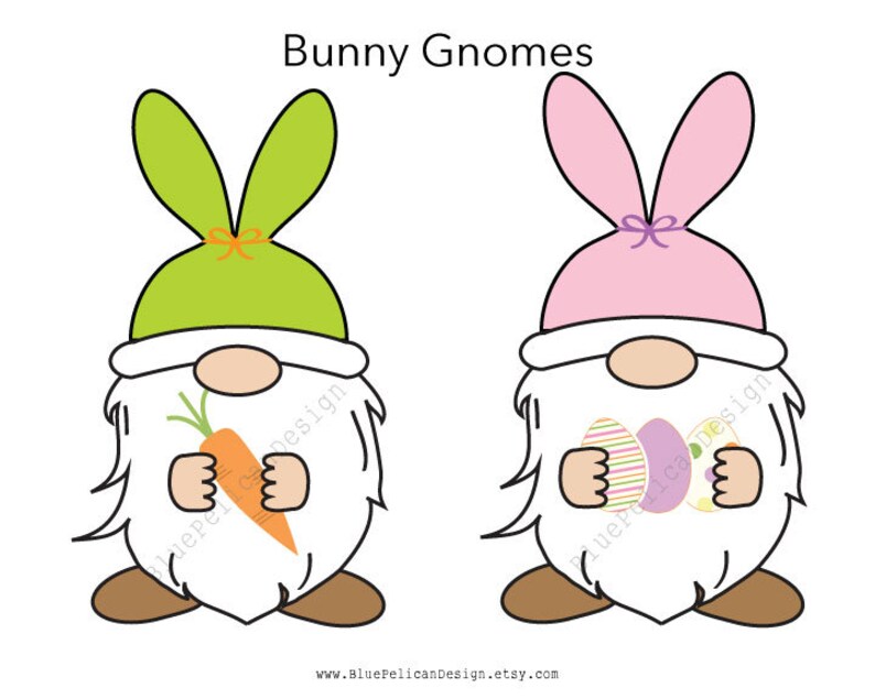 Download Easter Gnome Clipart Easter Bunny Gnome Clip Art Easter | Etsy