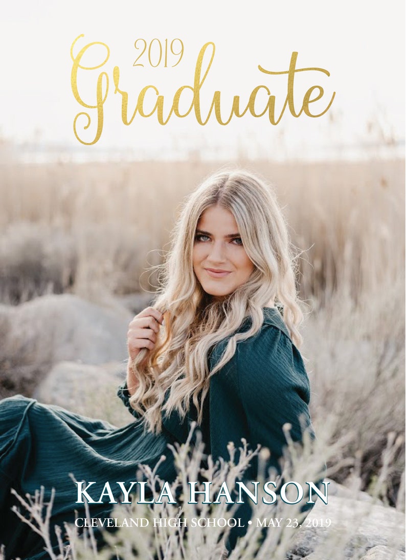 Graduation Announcement Digital Download Photo Card Digital Etsy