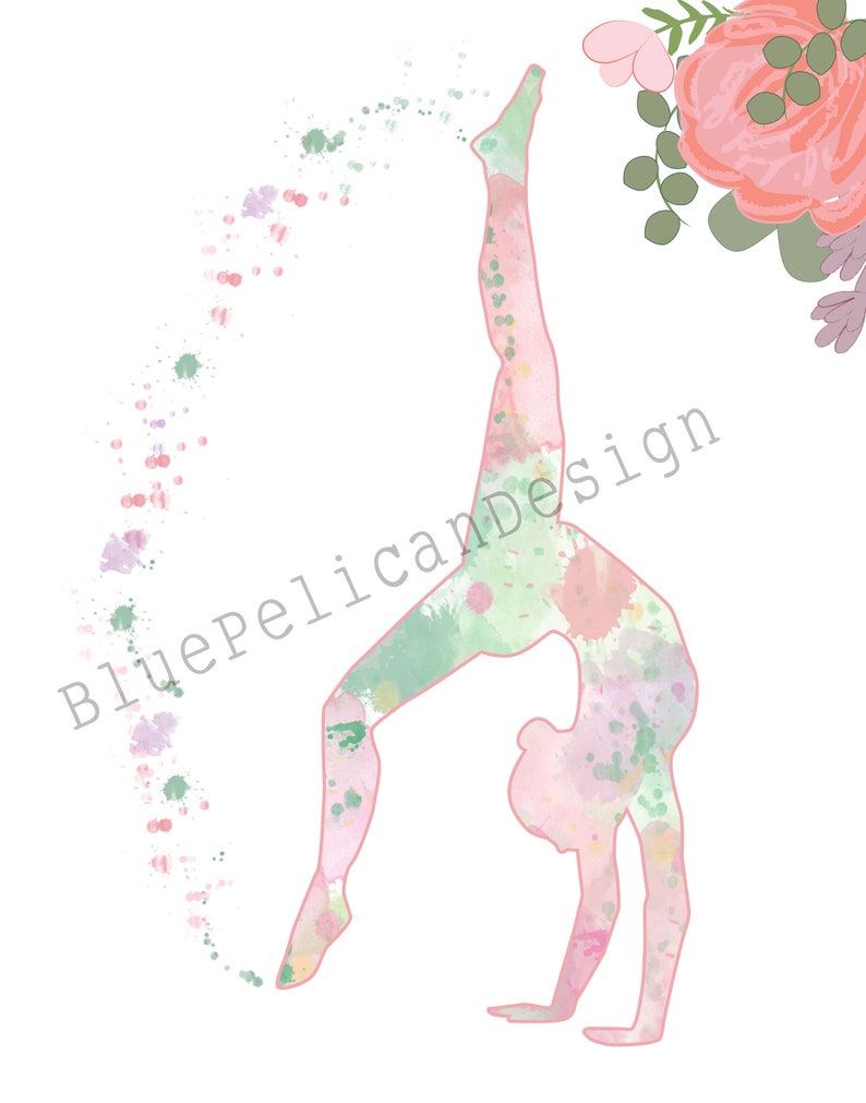 Printable Gymnastics Girl Room Decor Dance Wall Art Etsy