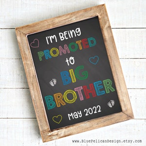 Promoted to Big Brother Announcement – Mommys Pregnant Announcement – Baby 2 Announcement Digital – Pregnancy Reveal Sign – Photo shoot Prop