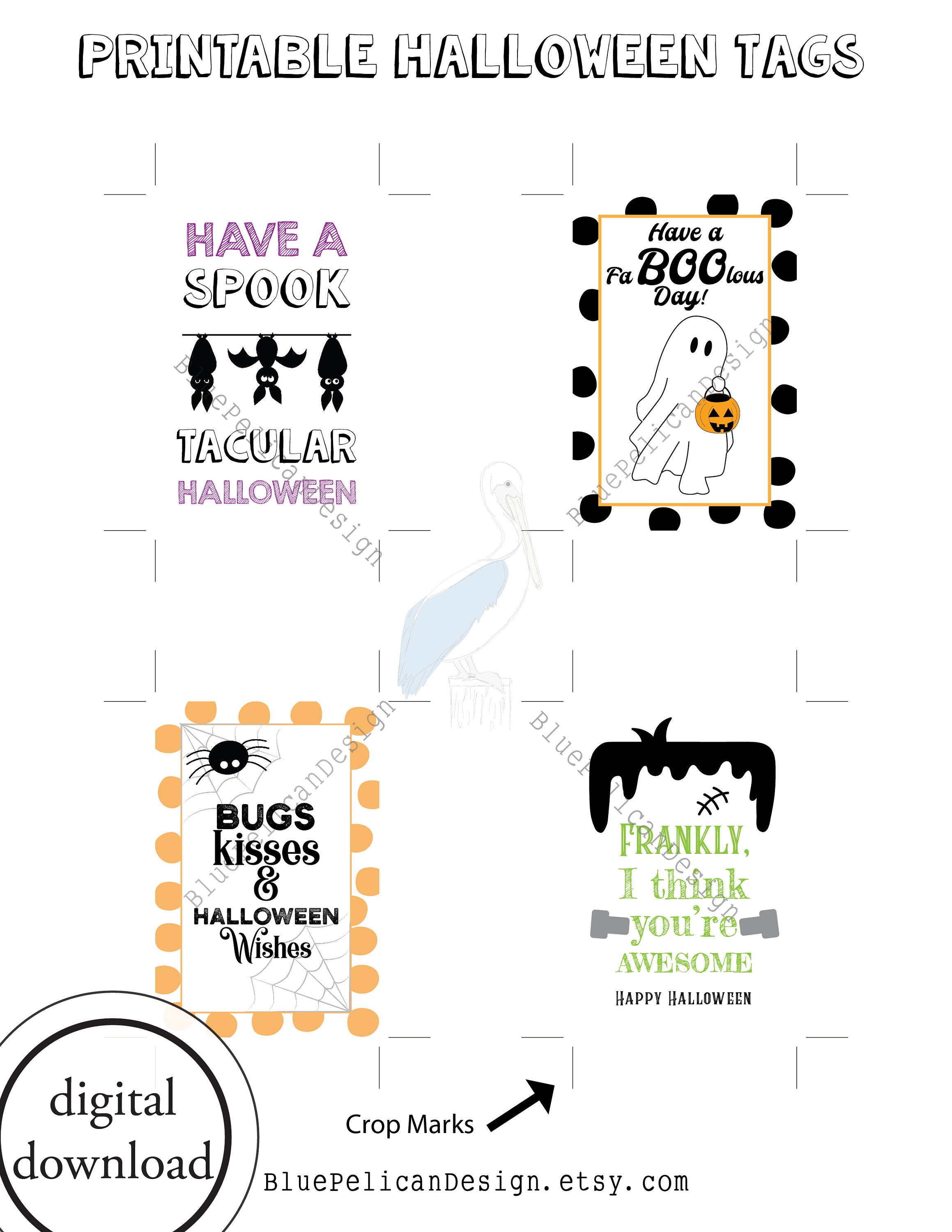 Printable Halloween Gift Tags - Spooky Treat Tags (digital Download) - Etsy